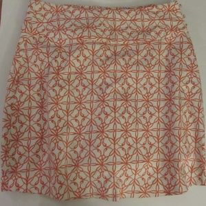 Ashworth Golf Tennis Skort 6 Orange White side zip